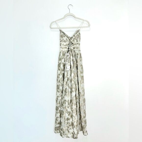 NWT Free People Charlie Bustier Maxi Dress In Ivory Combo - Picture 8 of 10